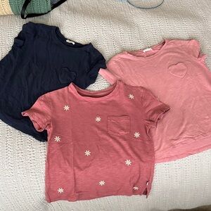 J. Crew Kids' Navy and Pink Heart Tees
